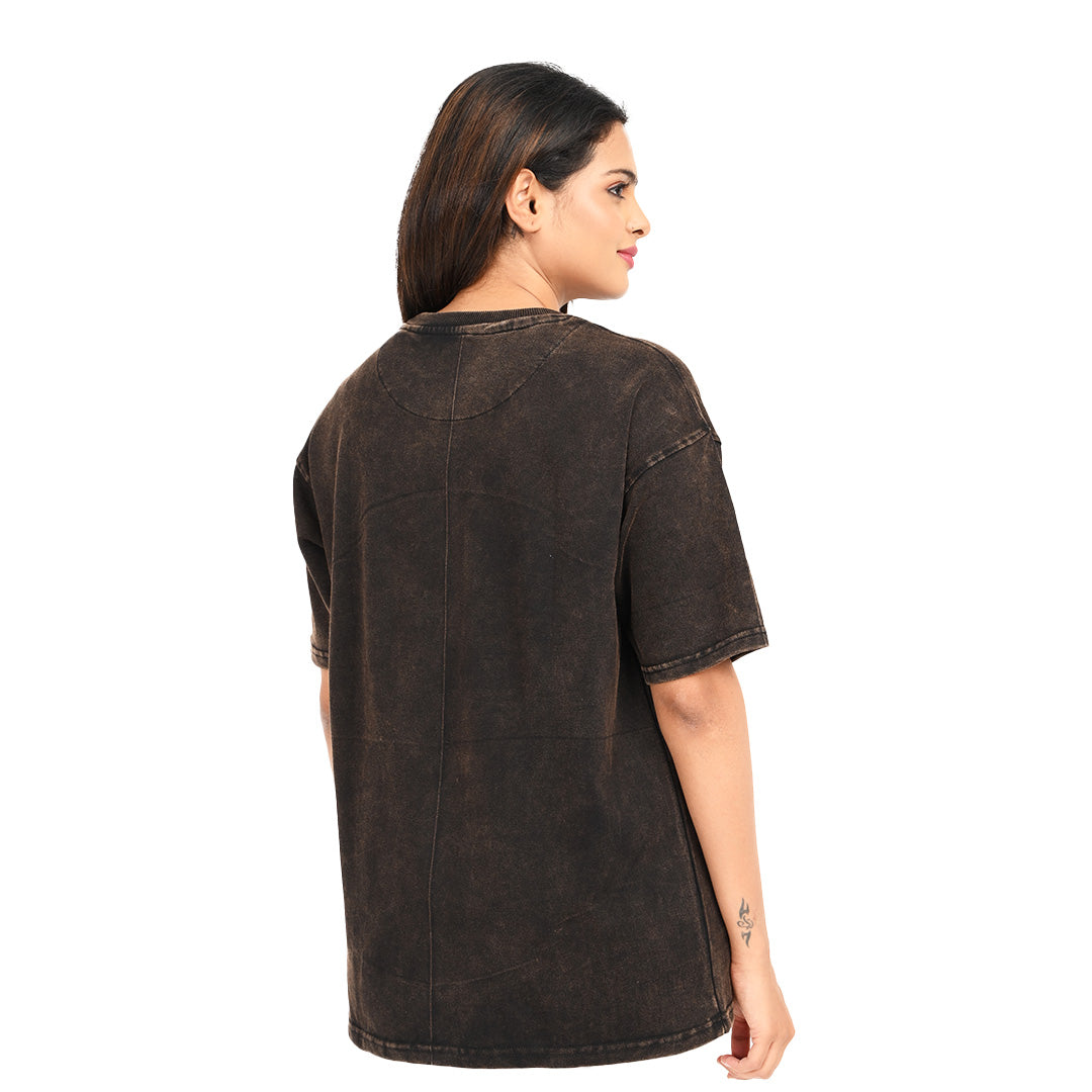 Black oversized acid washed t-shirt Female