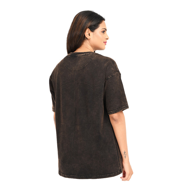 Black oversized acid washed t-shirt Female