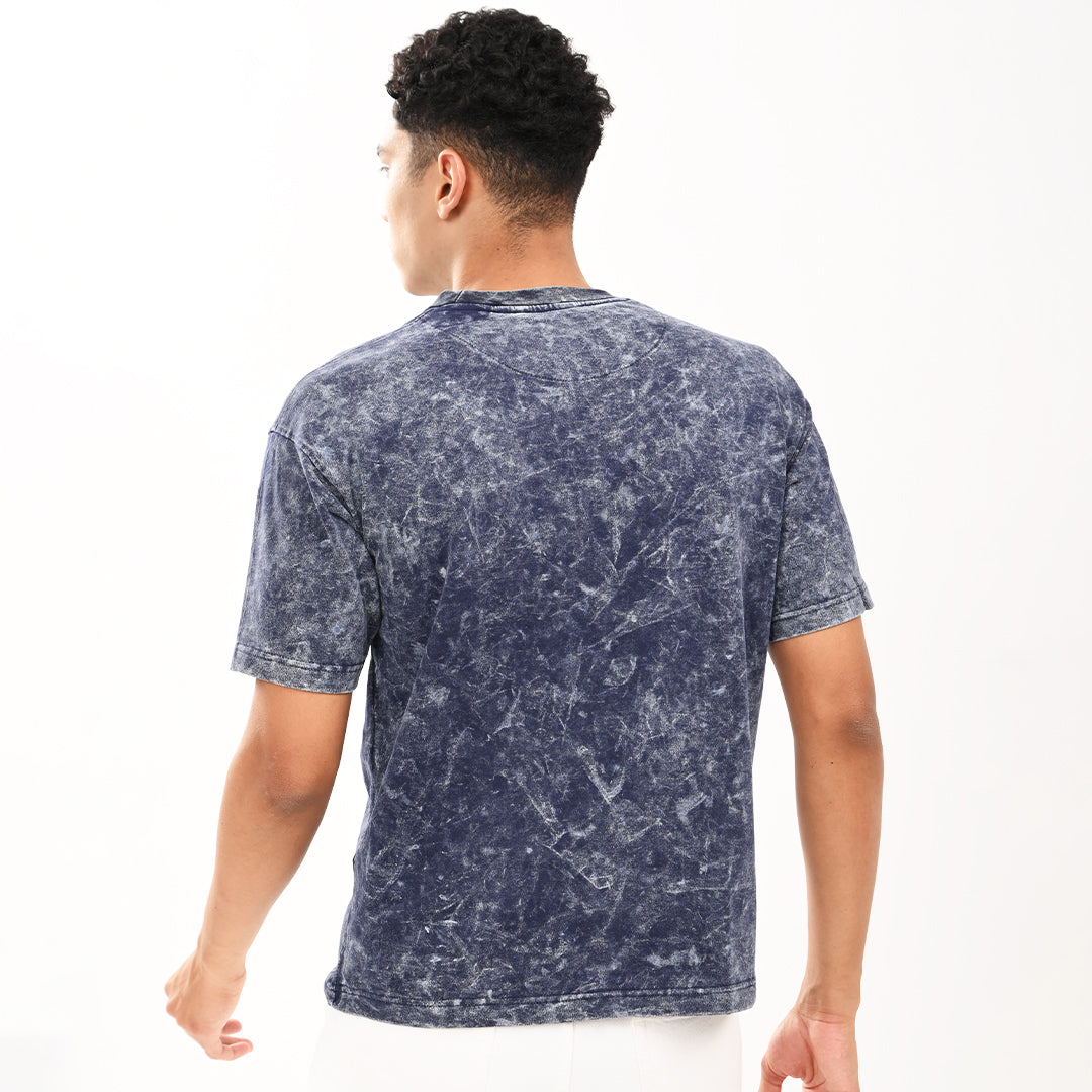 Dark blue oversized acid washed t-shirt