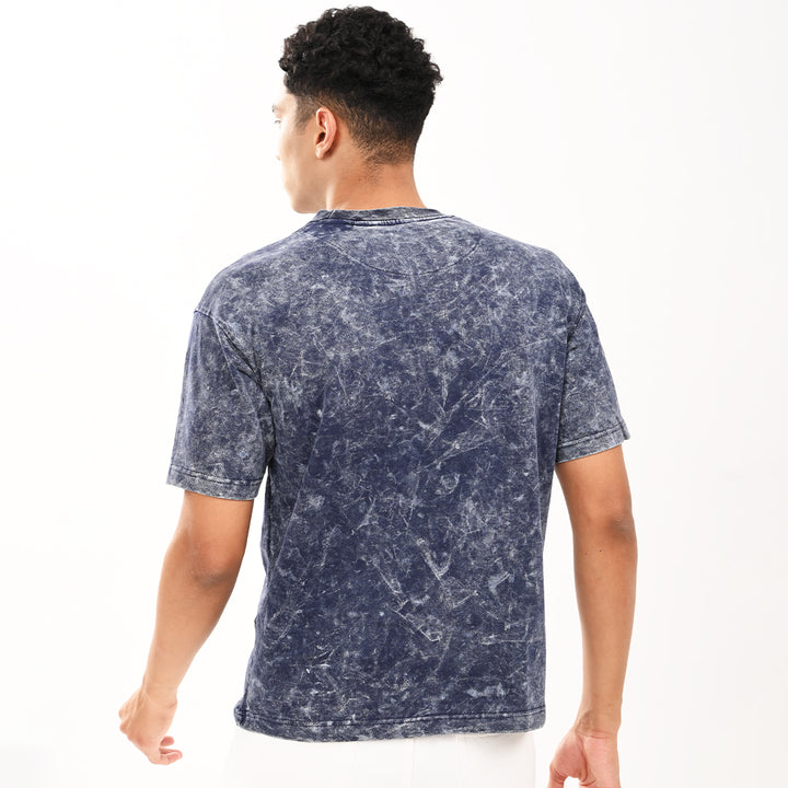 Dark blue oversized acid washed t-shirt