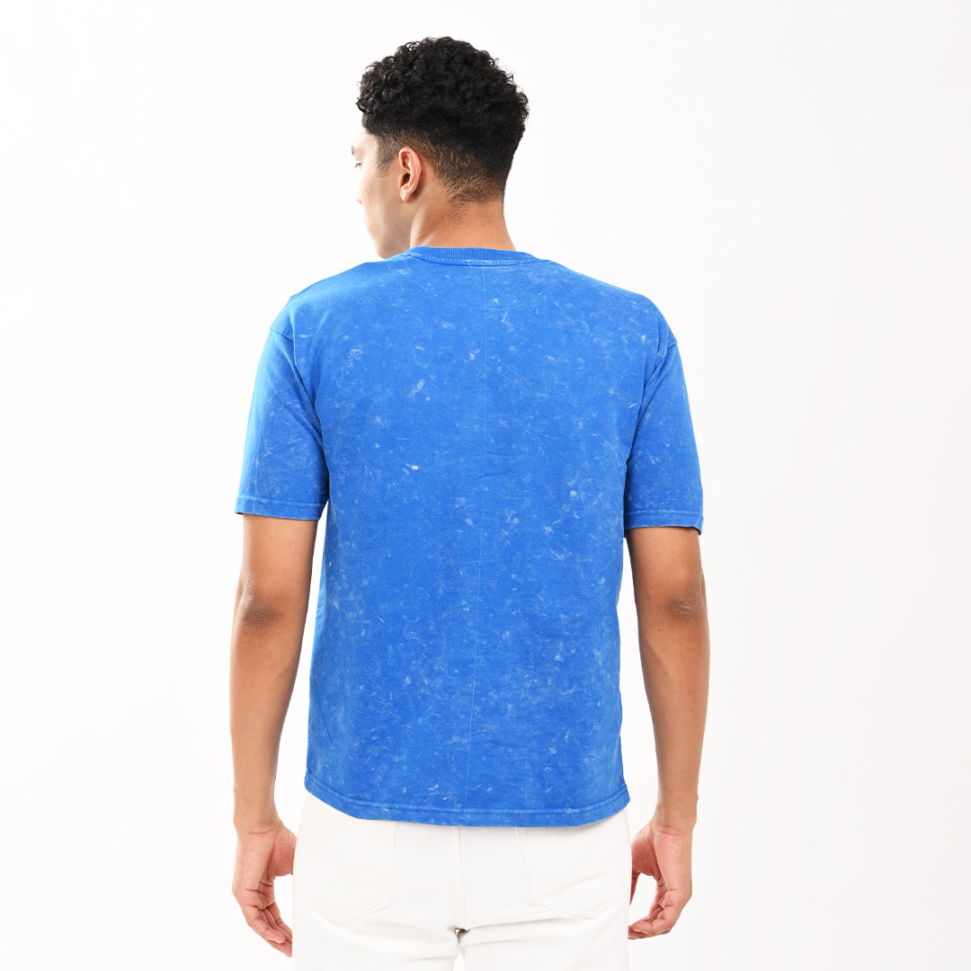 Blue oversized acid washed t-shirt