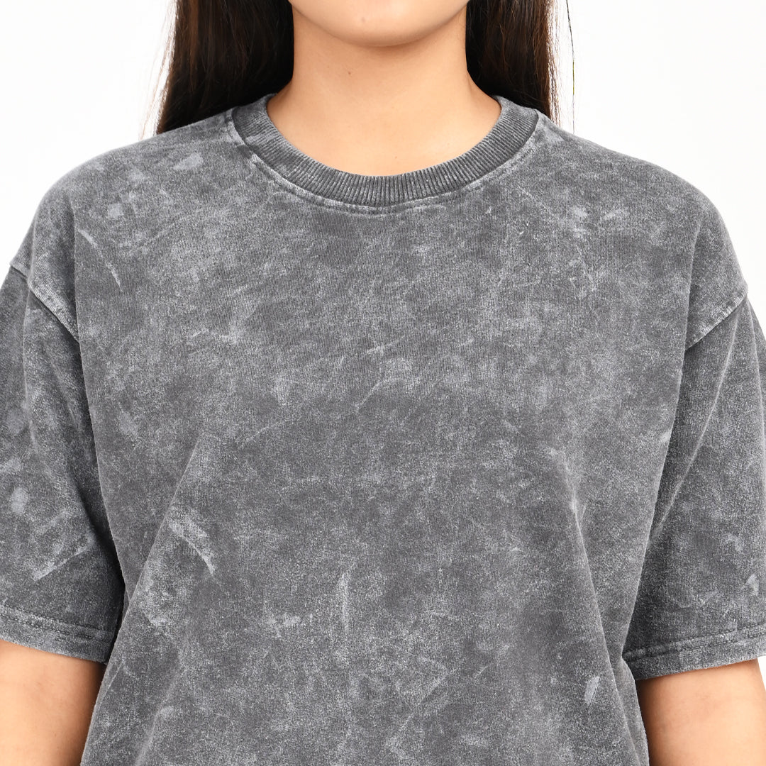 Stale grey oversized acid washed t-shirt Female