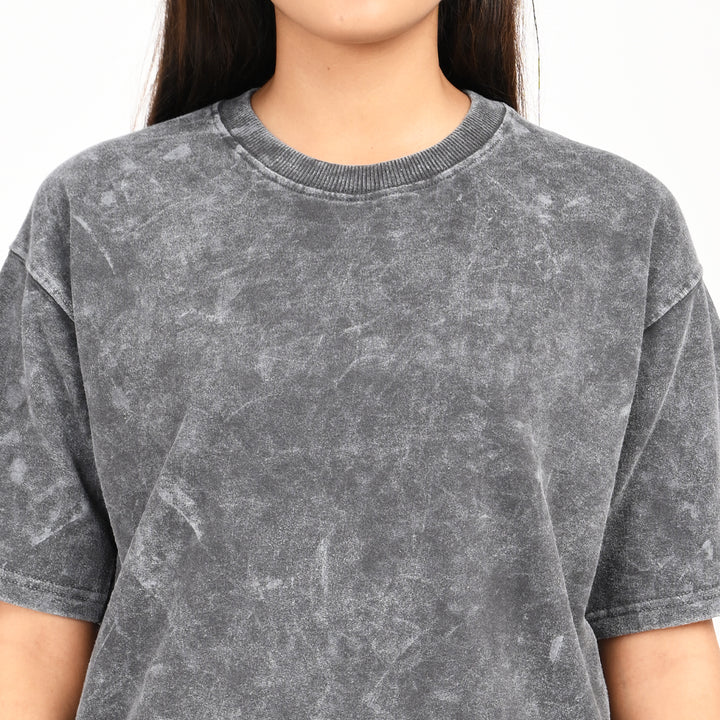 Stale grey oversized acid washed t-shirt Female