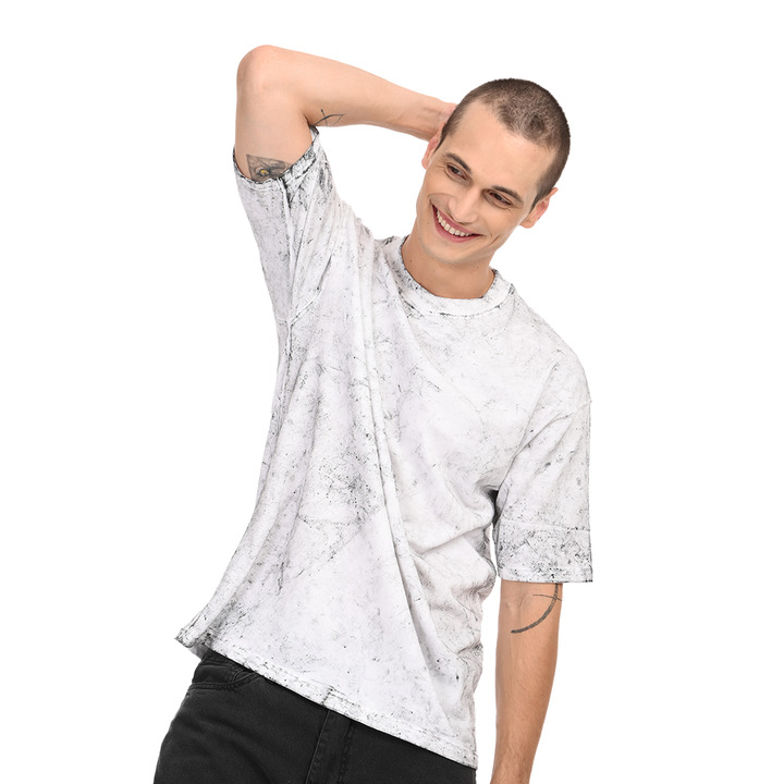 white oversized acid washed t-shirt