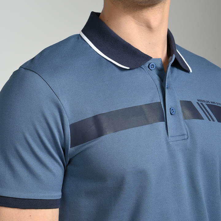 Denim polo t-shirt - Needles and stitches