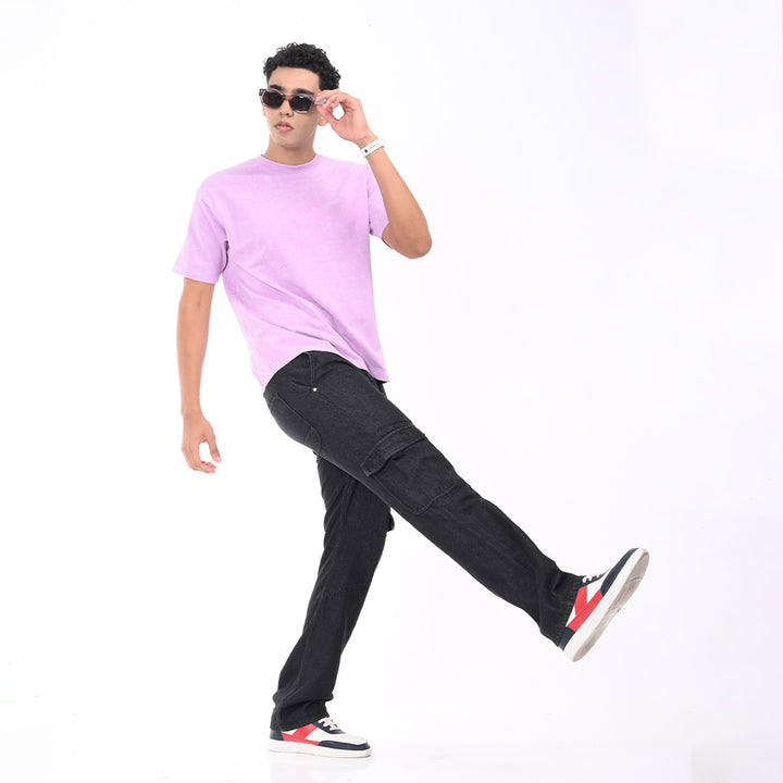 Purple oversized acid washed t-shirt