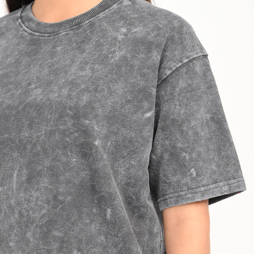 Stale grey oversized acid washed t-shirt Female