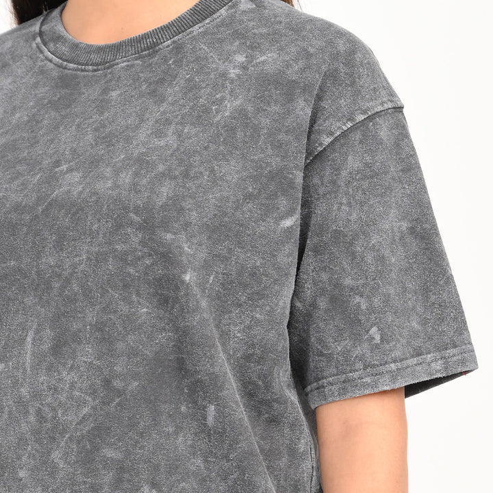 Stale grey oversized acid washed t-shirt Female