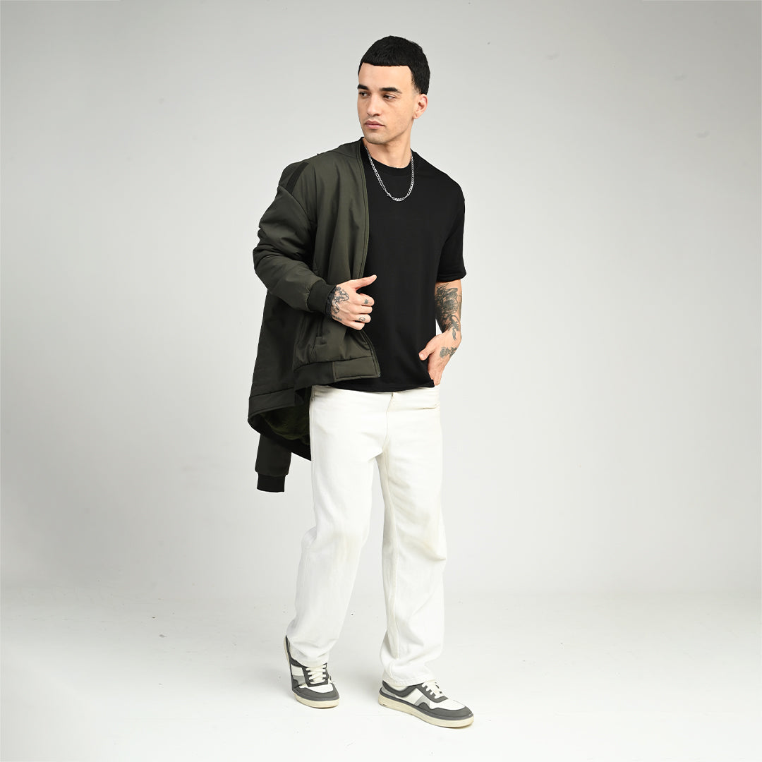 Black Overized Solid Tee