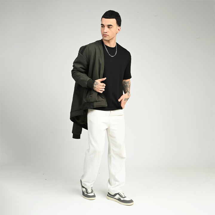 Black Overized Solid Tee
