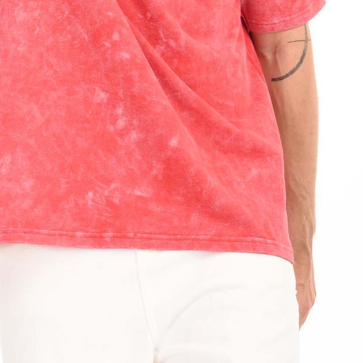 Red oversized acid washed t-shirt