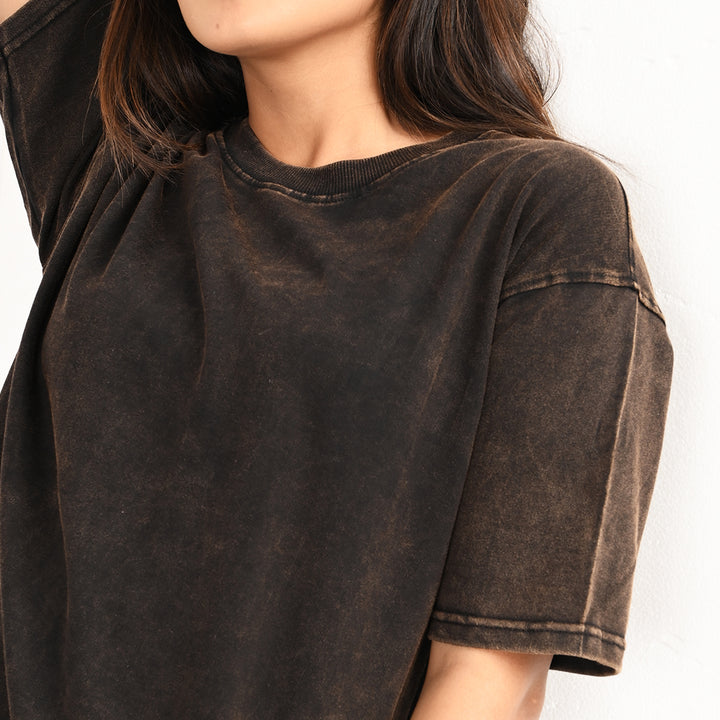 Black oversized acid washed t-shirt Female