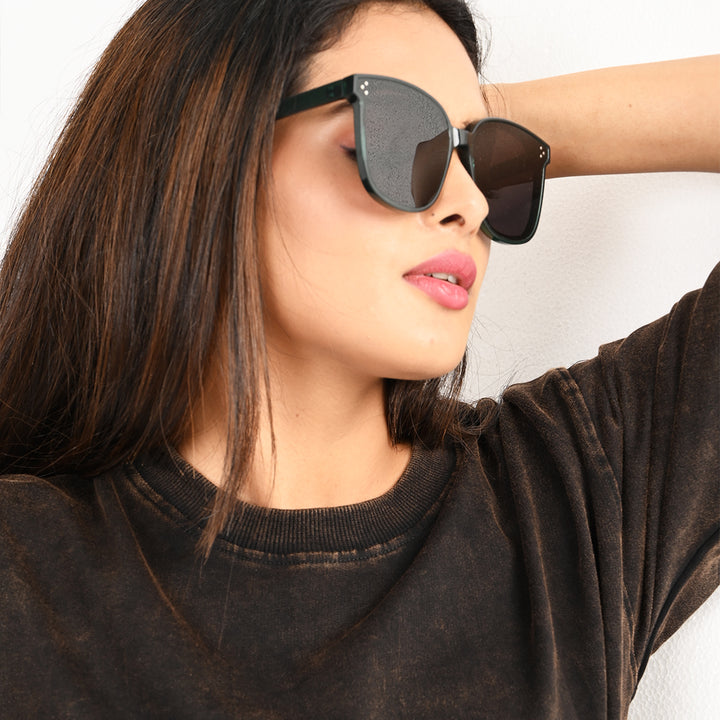 Black oversized acid washed t-shirt Female